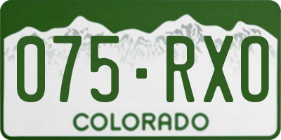 CO license plate 075RXO