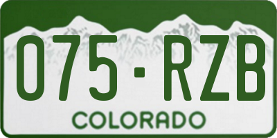CO license plate 075RZB