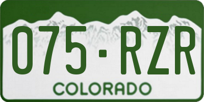 CO license plate 075RZR