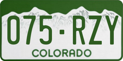 CO license plate 075RZY