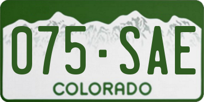 CO license plate 075SAE