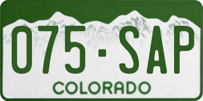CO license plate 075SAP