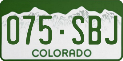 CO license plate 075SBJ