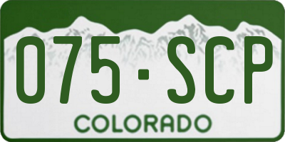 CO license plate 075SCP
