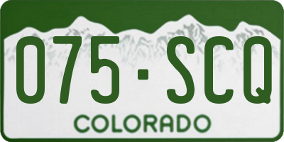 CO license plate 075SCQ