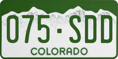 CO license plate 075SDD