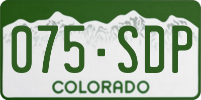 CO license plate 075SDP