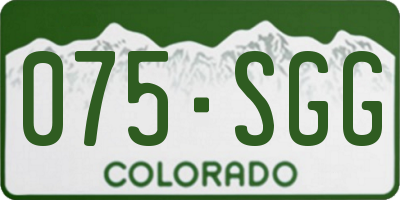 CO license plate 075SGG