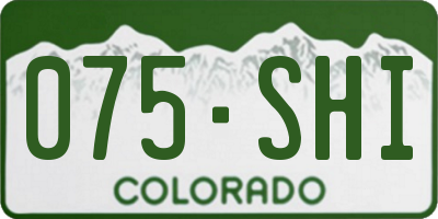 CO license plate 075SHI