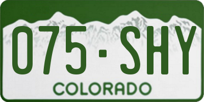CO license plate 075SHY