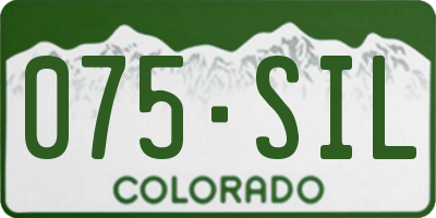 CO license plate 075SIL