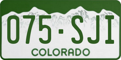 CO license plate 075SJI