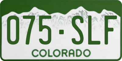 CO license plate 075SLF