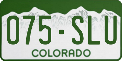 CO license plate 075SLU