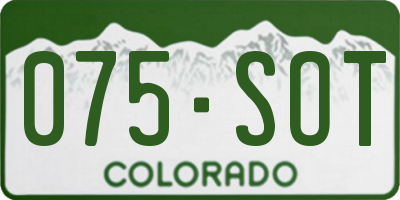 CO license plate 075SOT