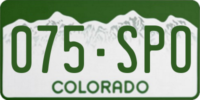 CO license plate 075SPO