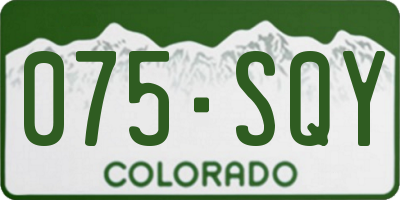 CO license plate 075SQY