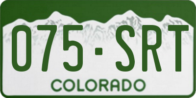 CO license plate 075SRT