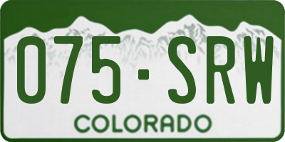 CO license plate 075SRW