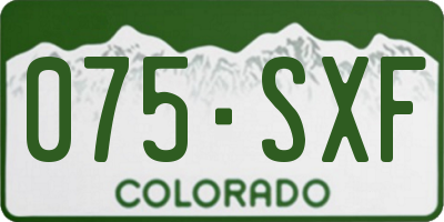 CO license plate 075SXF