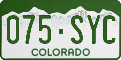 CO license plate 075SYC