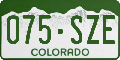 CO license plate 075SZE