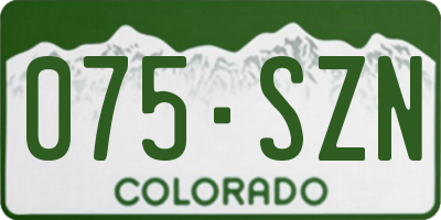 CO license plate 075SZN