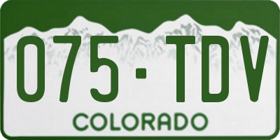 CO license plate 075TDV