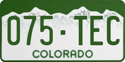 CO license plate 075TEC