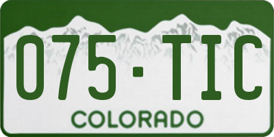 CO license plate 075TIC