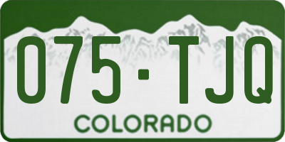 CO license plate 075TJQ