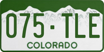 CO license plate 075TLE