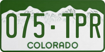 CO license plate 075TPR