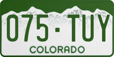 CO license plate 075TUY