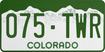 CO license plate 075TWR