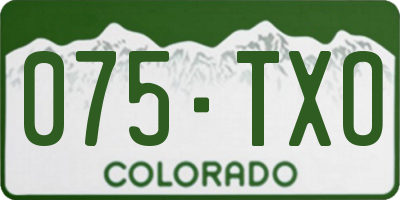 CO license plate 075TXO