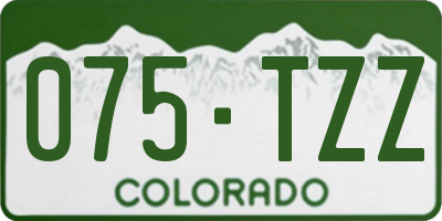 CO license plate 075TZZ