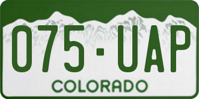 CO license plate 075UAP