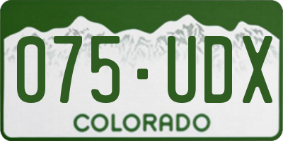CO license plate 075UDX