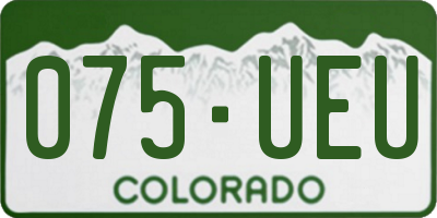 CO license plate 075UEU