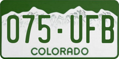 CO license plate 075UFB