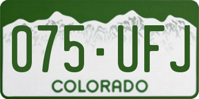 CO license plate 075UFJ