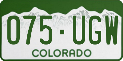 CO license plate 075UGW