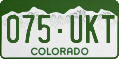 CO license plate 075UKT