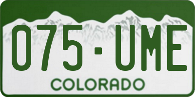 CO license plate 075UME