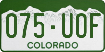 CO license plate 075UOF