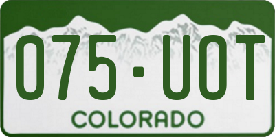 CO license plate 075UOT