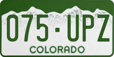 CO license plate 075UPZ