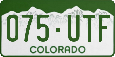 CO license plate 075UTF