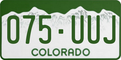 CO license plate 075UUJ
